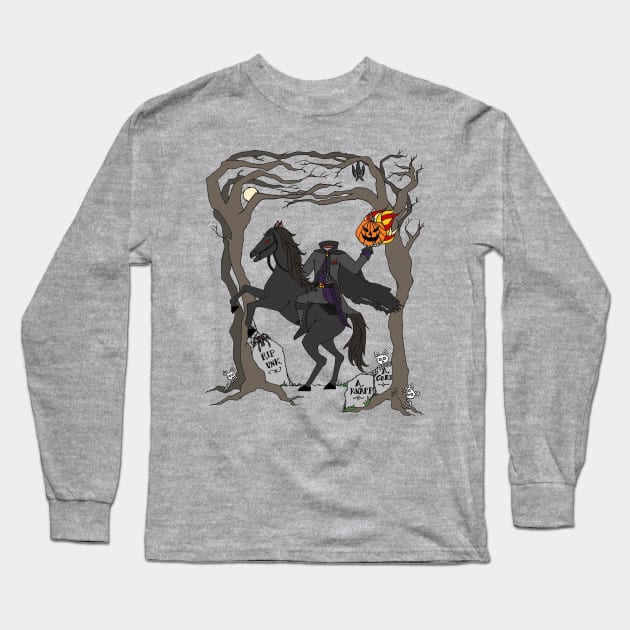 Headless Horseman Long Sleeve T-Shirt by MellyLunaDesigns